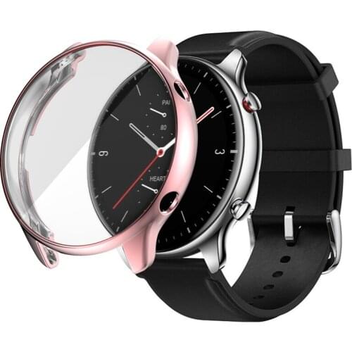 100PCS/Lot For Xiaomi Huami Amazfit GTR 2 GTR 2E Electroplate Case TPU Watch Full Cover Screen Protectors