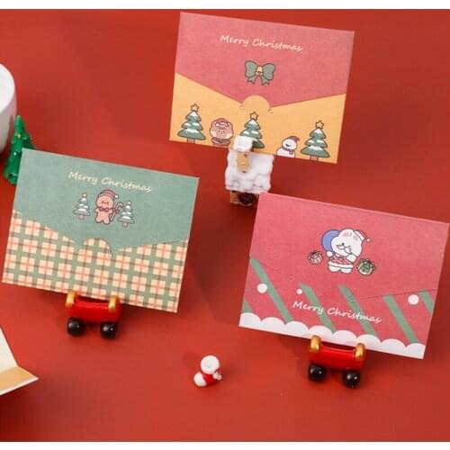100pcs/lot wholesale Christmas Greeting Card Kids Christmas Blessing Greeting Cards Envelope New Year Postcard Gift Xmas Party