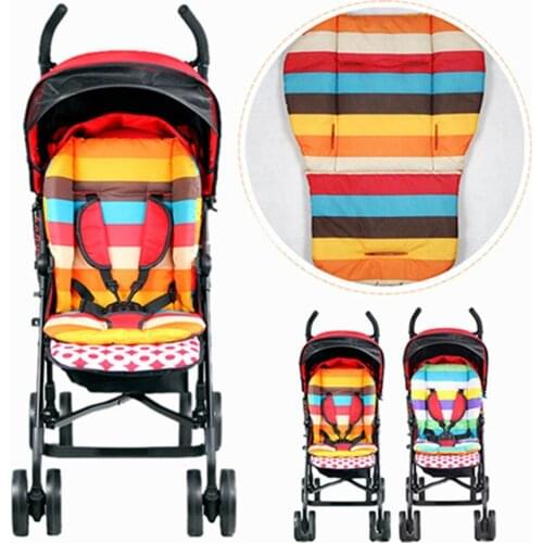 60% Hot Sale Soft Thick Pram Cushion Chair Rainbow Color Car Kids Baby Stroller Seat Infant Waterproof Pushchair Cushion Pad New