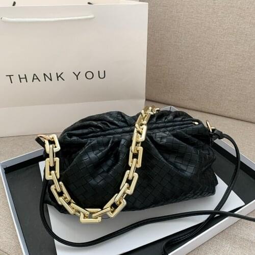 Abay Cloud Underarm Women Brand Chain Bags Weave Sac Luxury Clutch Ladies Shoulder Sac 2021 Designer Bags Leather Messenger Bag