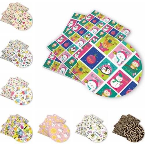 Huangtao Diy accessories 30*136cm Printed Faux Synthetic Leather for Bow,DIY handmade Materials