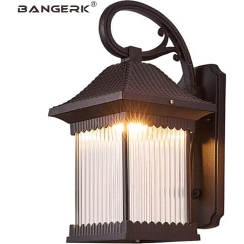 Antique Outdoor Balcony Wall Lamp Waterproof LED Porch Lights Wall Sconce Lighting Fixtures Garden Courtyard Aisle Luminaire