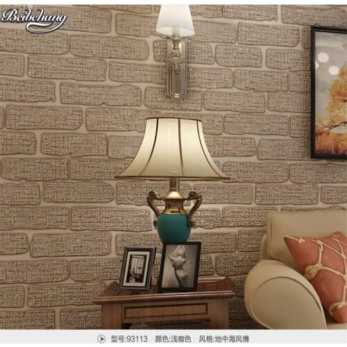 Beibehang Retro American Brick Pattern 3D Stereo Nonwovens Wallpaper Bedroom Living Room TV Backdrop