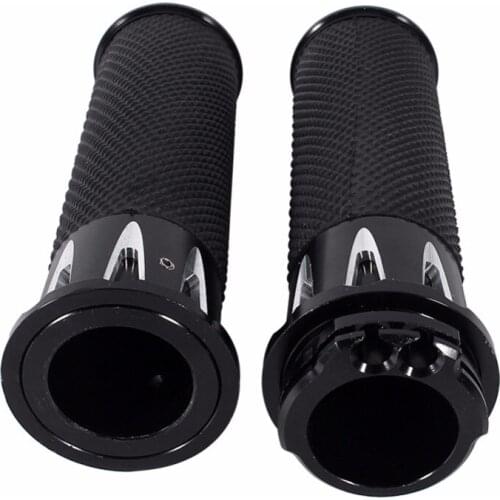 Car-styling1 Pair New Black Motorcycle Handle Bar Motorbike Hand Grips 1"25mm CNC For Sportster XL883 XL1200 48 2004-2015