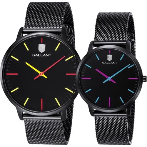 Couple Watches Mens Women Pair Watches Ultra Thin Casual Classic Mesh Steel Bracelet Watch for His and Hers Lovers Gifts Set