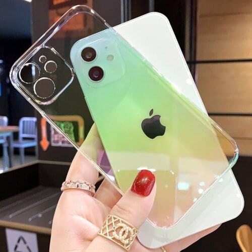 For iPhone 12 case iPhone11Pro MAX transparent chameleon 12Pro X XS protection case hard web celebrity same style new magic XR
