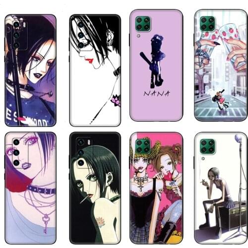 Black tpu Case For Huawei P30 Lite P30 Pro P40 Case For Huawei P40 LITE E P Smart 2020 Case Cover Nana osaki