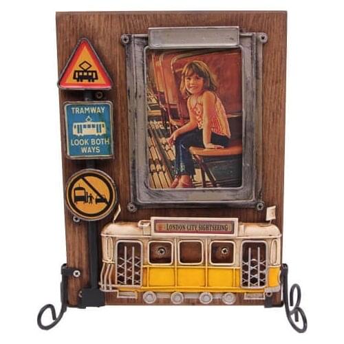 Decorative Metal Frame Tram Decorated - Vintage Style, Gift, Trinket, photo Frame Durable and Stylish - High Quality Material
