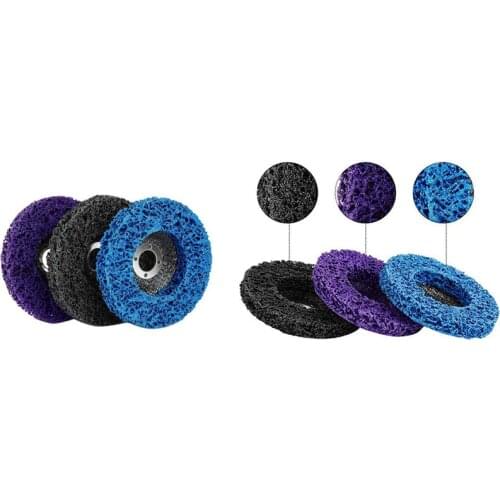 3Pcs Disc Abrasive Wheel for Cleaning and Removing Paint and Rust (1x Black, 1Xblue, 1x Purple)