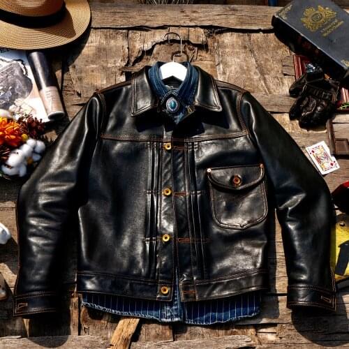 CDJ-123SS Read Description! Cidu Asian Size Mens Slim Vintage Genuine Italian Tuscany Cow Leather Storm Rider Jacket