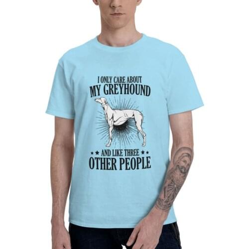 Greyhound Dog Owner Tshirt Men Casual Tees Top 100% Cotton T Shirt Short Sleeve Whippet Sighthound T-shirts Gift Idea Clothing