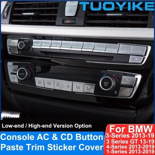 Chrome Console AC Air Conditioner CD Digit Button Sequin Paste Cover Trim Sticker For BMW 3/GT/4/1 Series F20 F30 F31 F32 F35F36