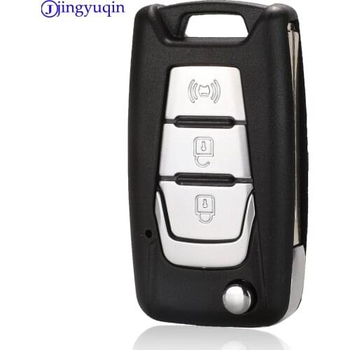 Jingyuqin 3b Flip Remote Key Shell Switchblade For Ssangyong Korando New Actyon C200 2016 2017 3 Button Folding Car Key Case