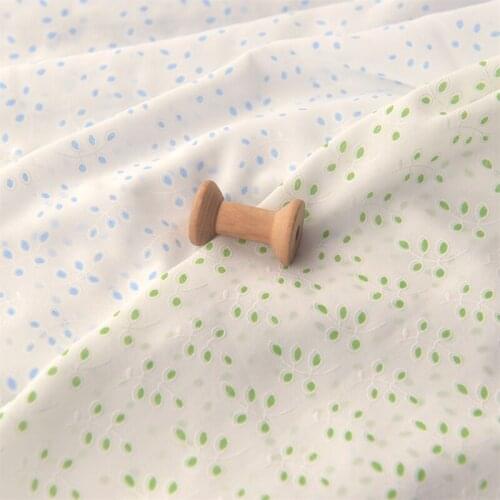 Quality Chiffon fabric Fresh small leaf printing tissu dress, scarf, garment making, DIY patchwork