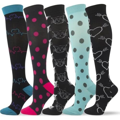 New Compression Stockings Unisex Dot Cat Cupid Love Relieve Pressure Prevent Varicose Veins From Straining Blood Circulation