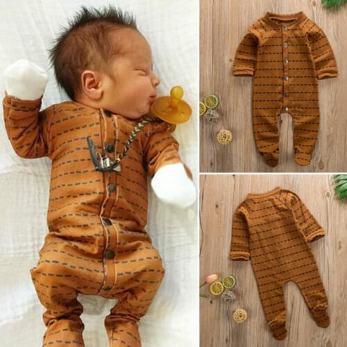 Pudcoco 2020 New Fashion Newborn Baby Girls Boy Kid Long Sleeve Romper Cotton Jumpsuit Set