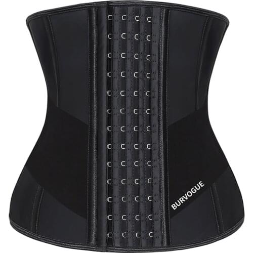 Burvogue Waist Trainer for Weight Loss Corset Women Trimmer Slimmer Belt Underbust Steel Bone Latex Corset Cincher Body Shaper