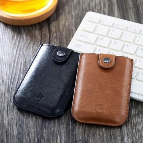 Leather RFID Card Wallet Holder Men Credit Card Holder Mini Slim Portable Pulled CardHolder For Women Gradient Card Case Luxuy