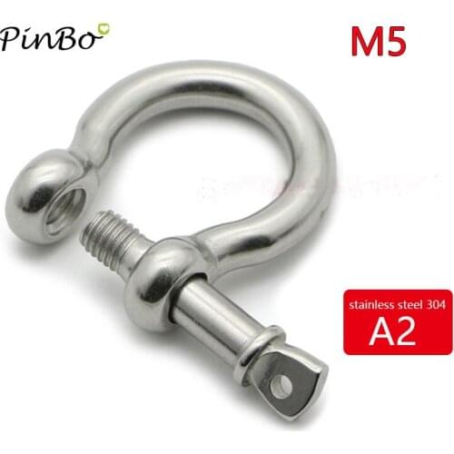 M5, 4pcs 100%304 Stainless Steel BOW SHACKLE 3/16" RIGGING