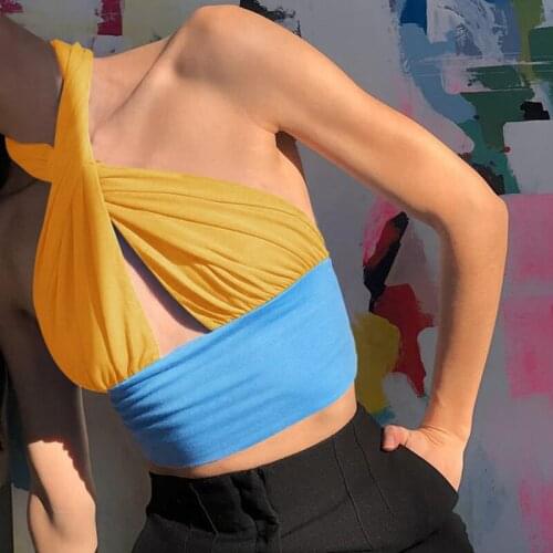 Sexy Hollow Out Tank Tops Neck Hold Bohemia Style Vest Intersect Strap Colorful Beach Causal Wear For Hot Woman Night Party