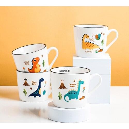 Cartoon Dinosaur Ceramic Water Cup Household Mug Childrens Breakfast Cup Milk Cup Gift Cup Cute Cup Coffee Cups