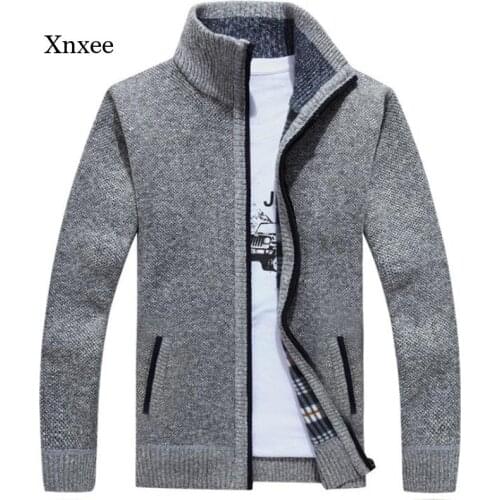 Men Warm Coats New Autumn Winter Jacket Cashmere Casual Wool Zipper Slim Fit Fleece Jacket Men Coat Knitwear Male Tops Clothing