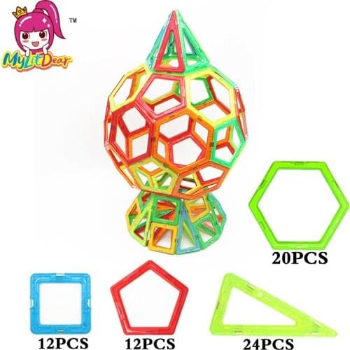 MyliDear 68Pcs Kids Magnets Building Model Blocks Toy DIY 3D Educational Construction Magnetic Designer Bricks Children Toys