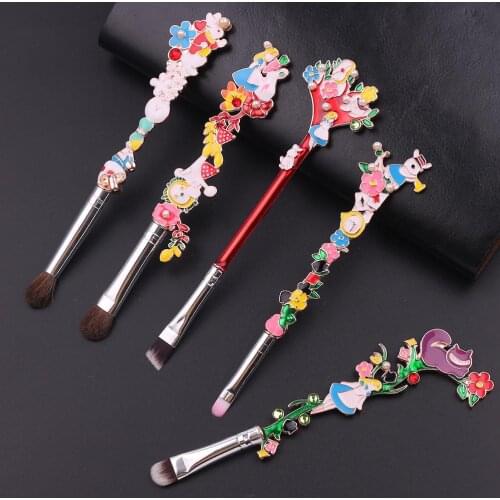 Pro Foundation Brushes Tool KitLuxury 5PCS Makeup Brushes Set Forest Garden Plant Cosmetic
