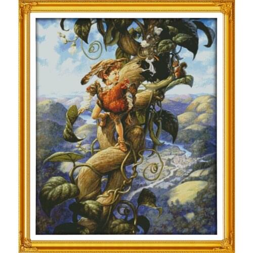 Tale of Magic Bean Joy Sunday Stamped Cross Stitch Kits Patterns 14CT 11CT Counted Printed Handmade Decor Embroidery Needlework