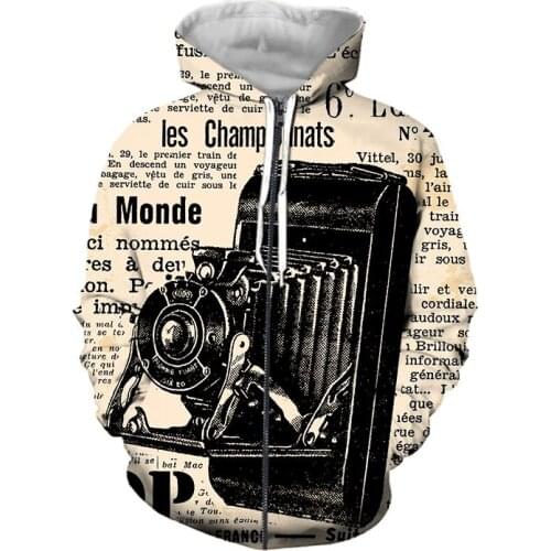 2021 Newpaper Fashion Hoodie Men 3D Print Vintage Hoodie Men Women Sweatshirt Harajuku Hooded Jacket Clothes Men Lounge Wear