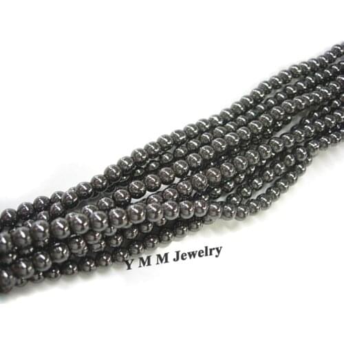 Wholesale 6mm Black Hematite Beads Fit Bracelet, Necklace 200pcs/lot DIY Loose Beads