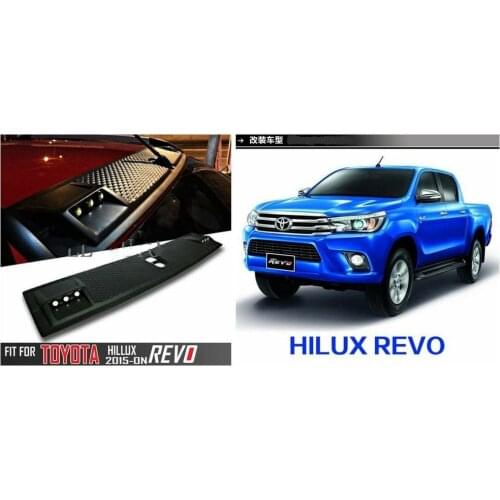 Front Roof Spoiler LED DRL Turn Signal Light Bar for TOYOTA HILUX REVO 15+ Black