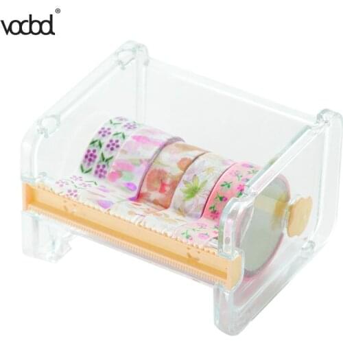 Simple Creative Yellow Adhesive Tape Dispenser Office Desktop Washi Tape Holder With Tape Cutter Office Tape Dispenser Supplies