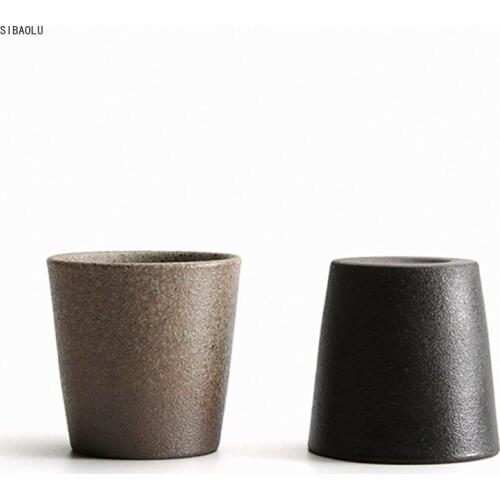 Retro Coarse Pottery Tea Cup Vintage Straight Cup Drinkware Ceramic Coffee Mug Breakfast Simple Tea Cups Decor Crafts