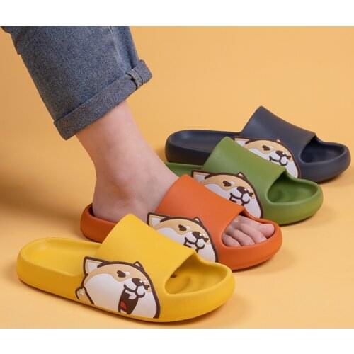 Mr Co Summer Indoor Fashion Cartoon Shiba Inu Slippers Female Household Cute Bathroom Leaking Platform Sandals And Slippers Male