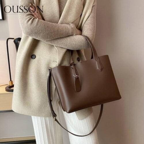 OUSSON 2021 New Design Leather Large Capacity One-Shoulder Bag Fashion Messenger Bag Multifunctional Tote Handbag Bag For Women