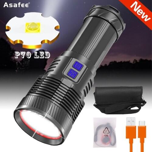 Super Brightest XHP70 Powerful LED 5000LM Torch USB Rechargeable IPX5 Waterproof Outdoor Camping Flashlight
