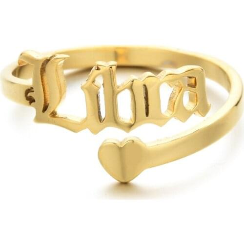 Vintage Adjustable Charm Heart Zodiac Rings Women Best Friends Stainless Steel Scorpio Open Finger Rings Jewelry Birthday Gift
