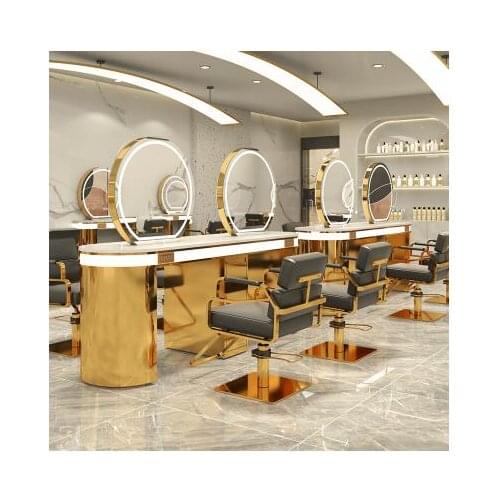 Barbershop mirror Hair salon dedicated floor ironing and dyeing table Hair salon hair cutting mirror