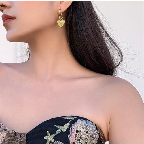 Ins2021 Retro French Love Earrings Female New Trendy Temperament Net Red High-End Design Earrings