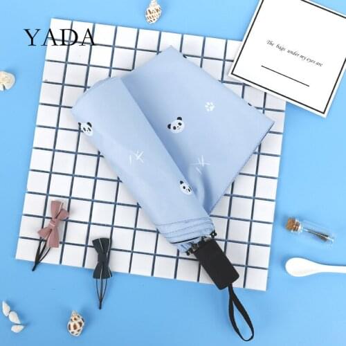 YADA fashion 3-Folding Panda Penguin Pattern Umbrella Women UV Rainproof Cartoons Umbrella Parasol Rain Sun Umbrellas YD200119