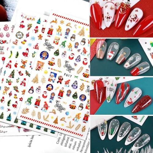 1pc Nail Sticker Decals 3D Adhesive Stickers Love Heart Flowers Foil Manicure Wrap Nail Art Decorations