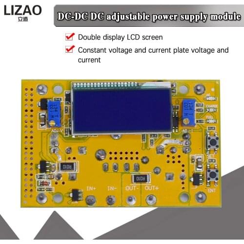 10A DC-DC Adjustable LCD Dual Display CC CV Step-down Power Supply Module Short Circuit Protection Case DC-DC Boost Converter