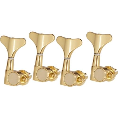 4 Pieces Right Iron Electric Bass Machine Heads Replacement Closed Tuning Pegs Tuners Machine Heads Gold