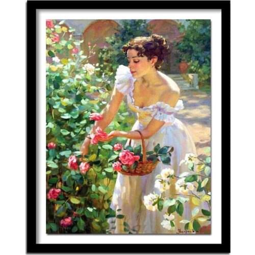 5D DIY Diamond Painting flowers rose Icon Cross Stitch Full Diamond Embroidery woman Home Decoration Painting Gift