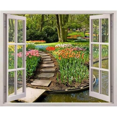 5D DIY Full Square Drill Diamond Embroidery Scenery Road Window Daimond Mosaic Diamant painting Wedding Room Decoration