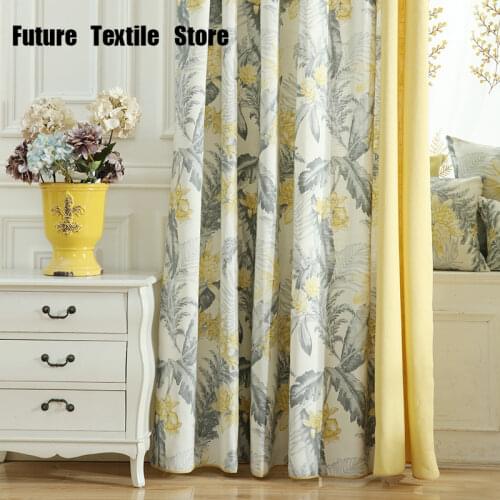 American Pastoral Bedroom Living Room Cotton-linen Printed Curtain Fabric Finished Floating Window Cushion
