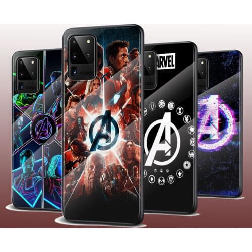 Tempered Glass Cover Marvel Avenger A For Samsung Galaxy S20 FE S10e S10 S9 S8 Ultra Plus Lite Plus 5G Phone Case