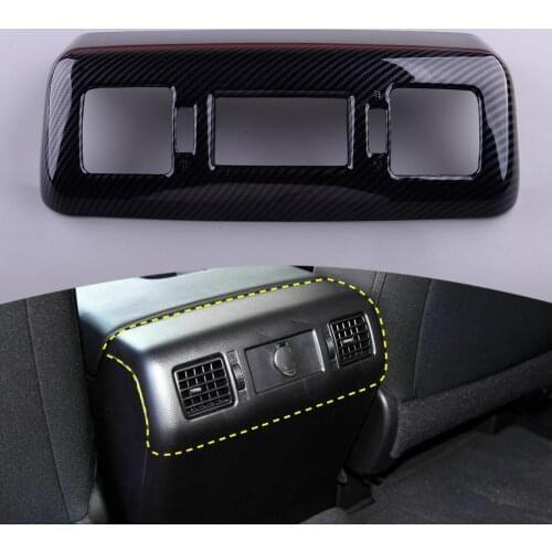 Carbon Fiber Style Black ABS Inner Armrest Rear Air Vent Outlet Cover Trim Fit for Toyota Tundra 2014 2015 2016 2017 2018 2019