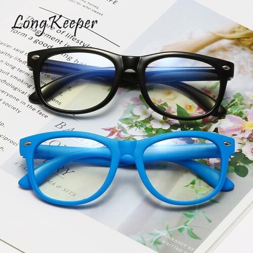 LongKeeper Anti Blue Light Kids Glasses Children Optical Frame Computer Transparent Glasses TR90 Soft Saft Boys Girls Eyeglasses